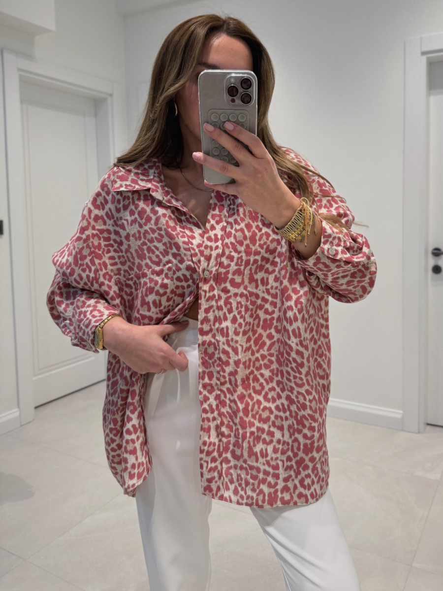 Oversized Leopard Print Shirt