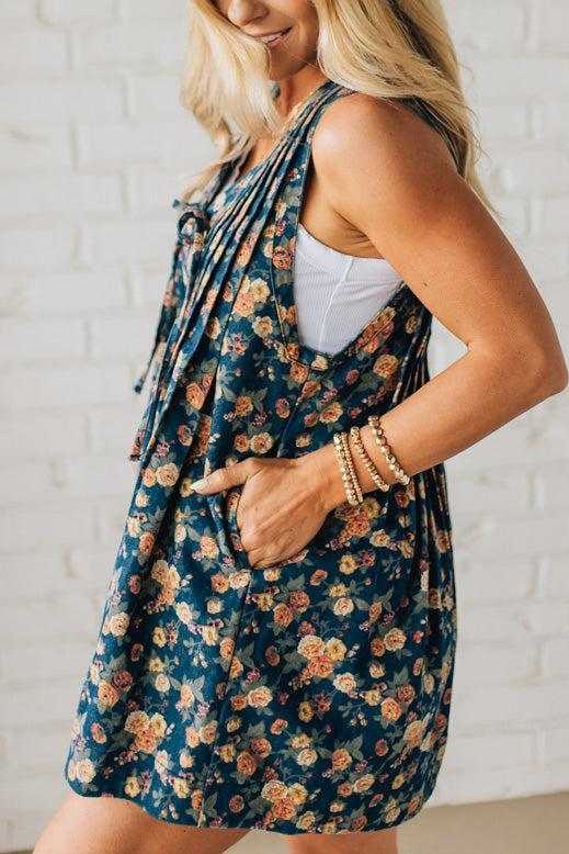 Vintage Rose Pintucked Shortalls