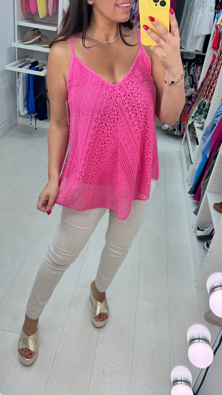 Spaghetti Strap Crochet Vest Top(Buy 2 Free Shipping)