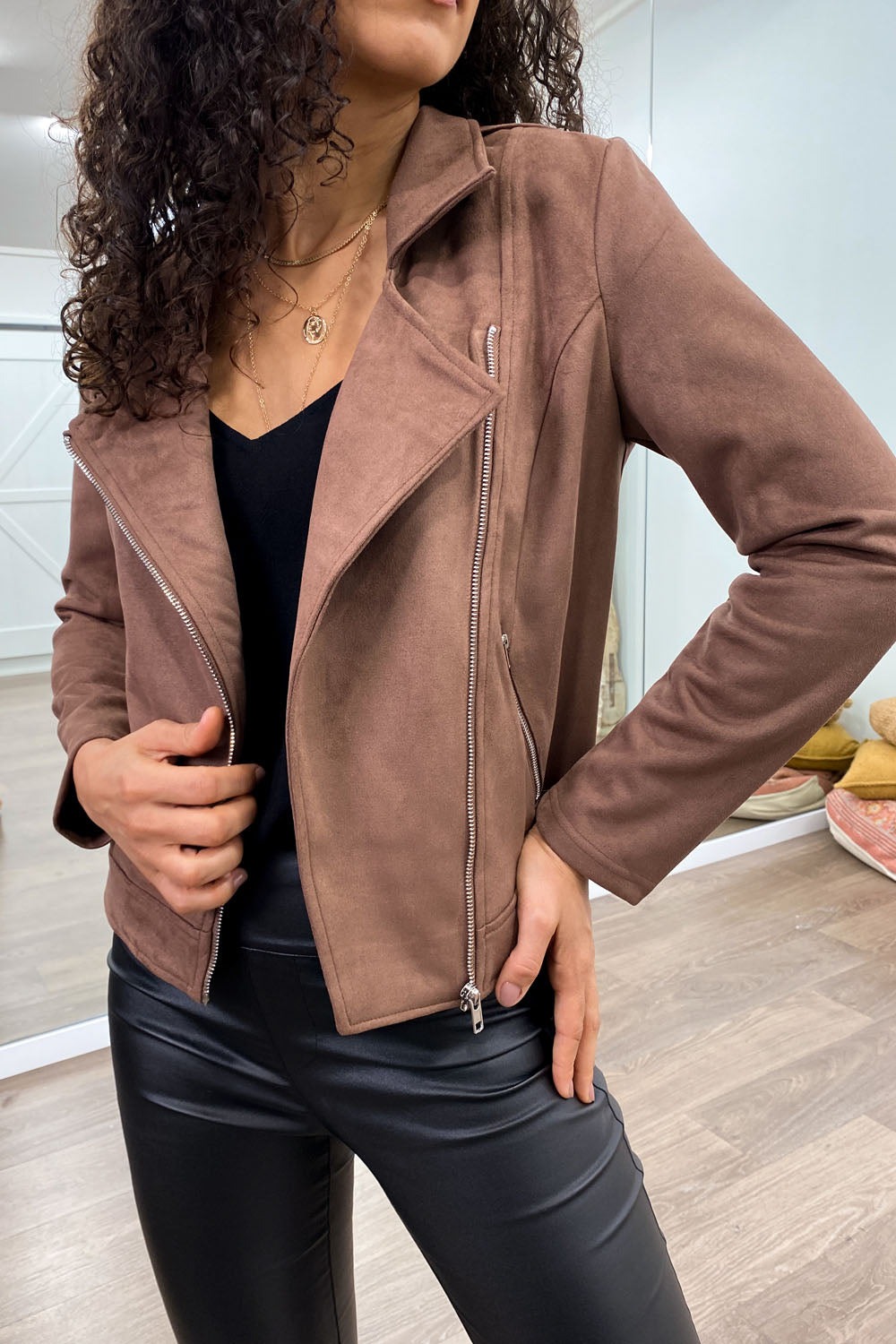 Cropped Biker Jacket