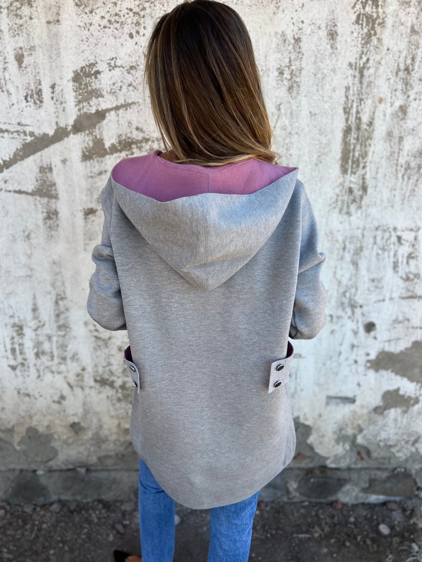 Two-Tone Button Coat