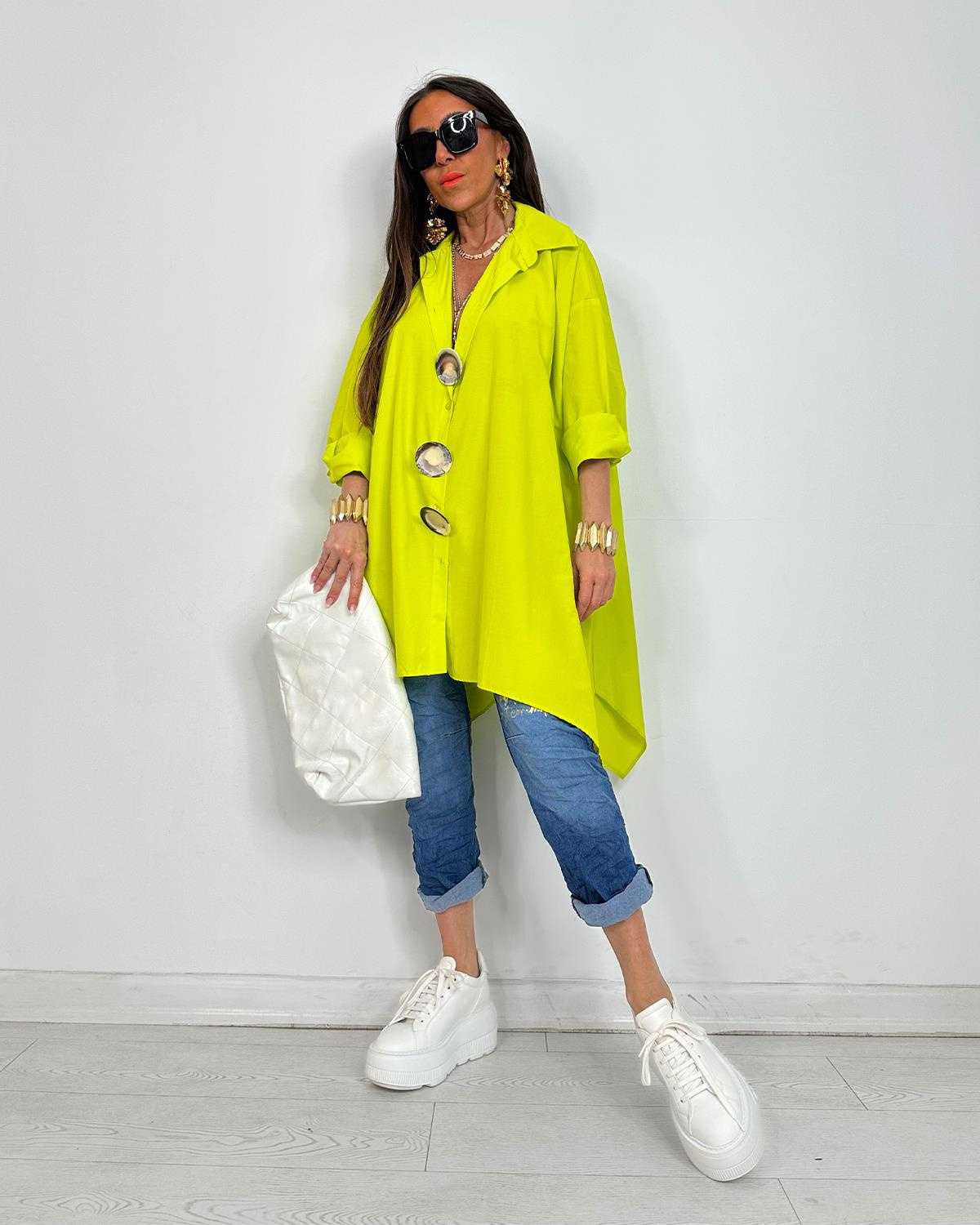 Trendy Asymmetrical Longline Shirt