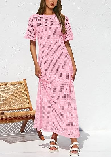 Women's Eyelet Cover Up Maxi Dresses