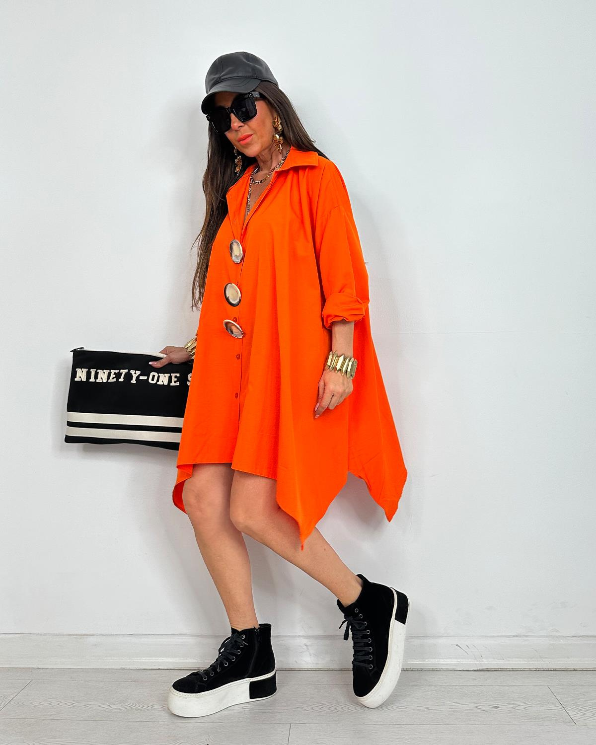 Trendy Asymmetrical Longline Shirt