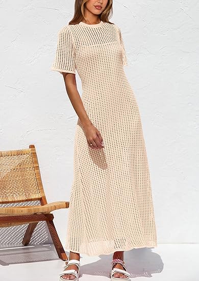 Women's Eyelet Cover Up Maxi Dresses