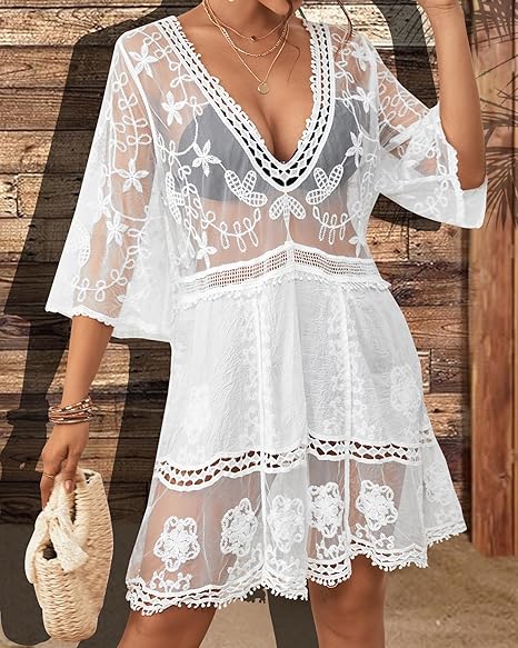 Mesh Lace Swimsuit Cover-up