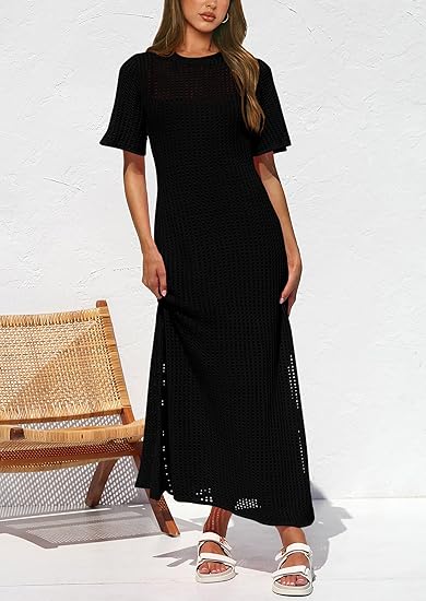 Women's Eyelet Cover Up Maxi Dresses