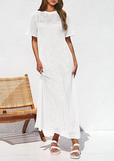 Women's Eyelet Cover Up Maxi Dresses