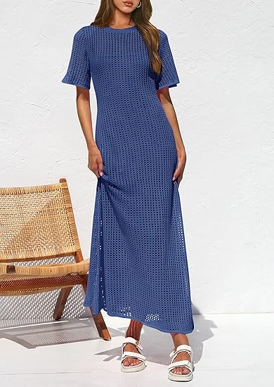 Women's Eyelet Cover Up Maxi Dresses