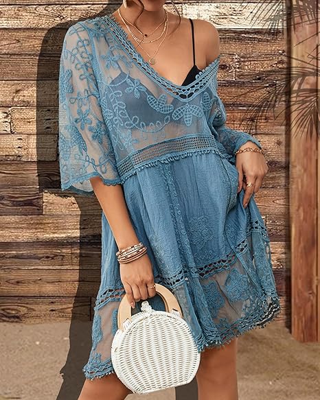 Mesh Lace Swimsuit Cover-up