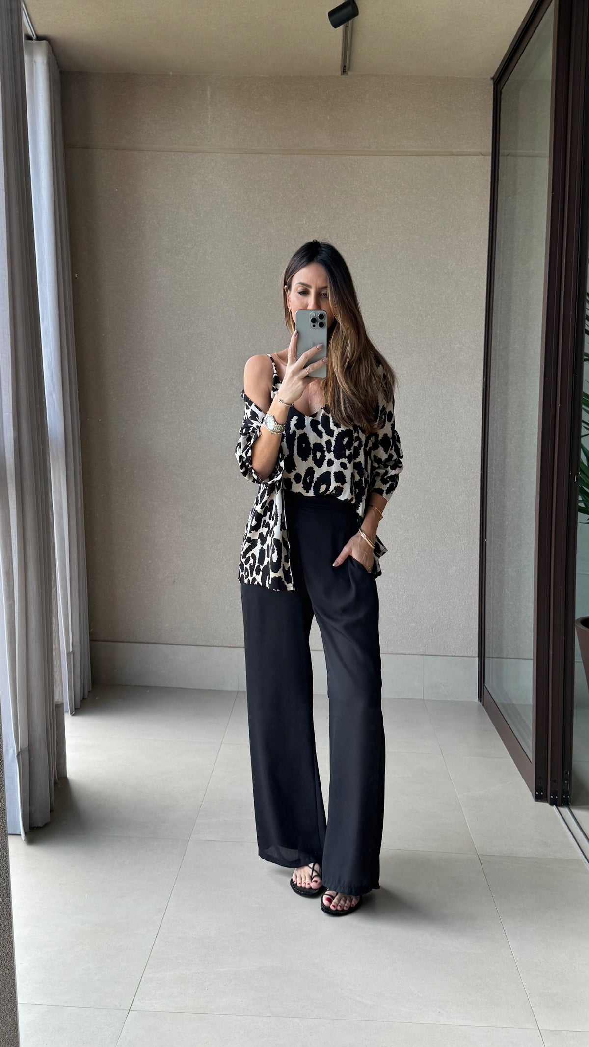 Stylish Leopard Vest and Shirt Set