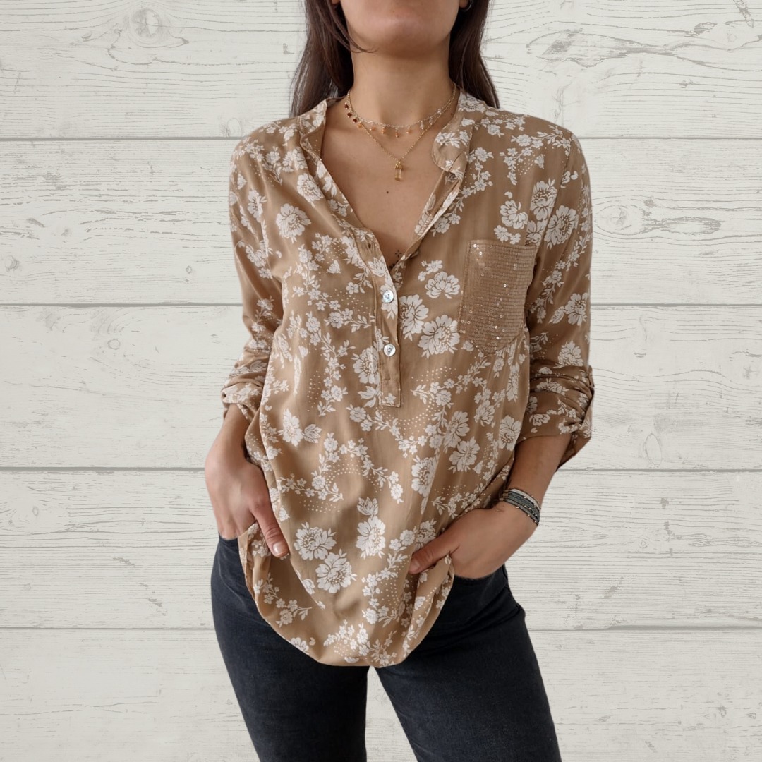 Floral Print Long Sleeve Blouse