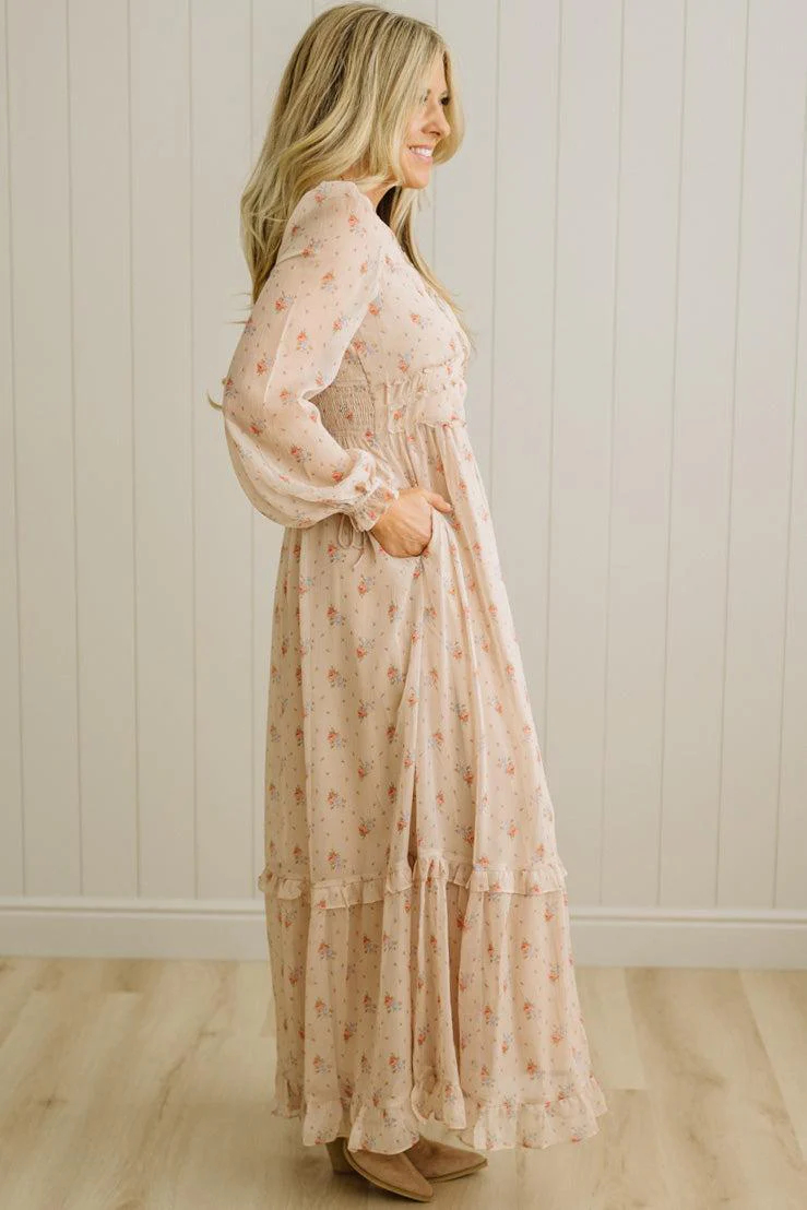 Elaina Ruffled Floral Maxi