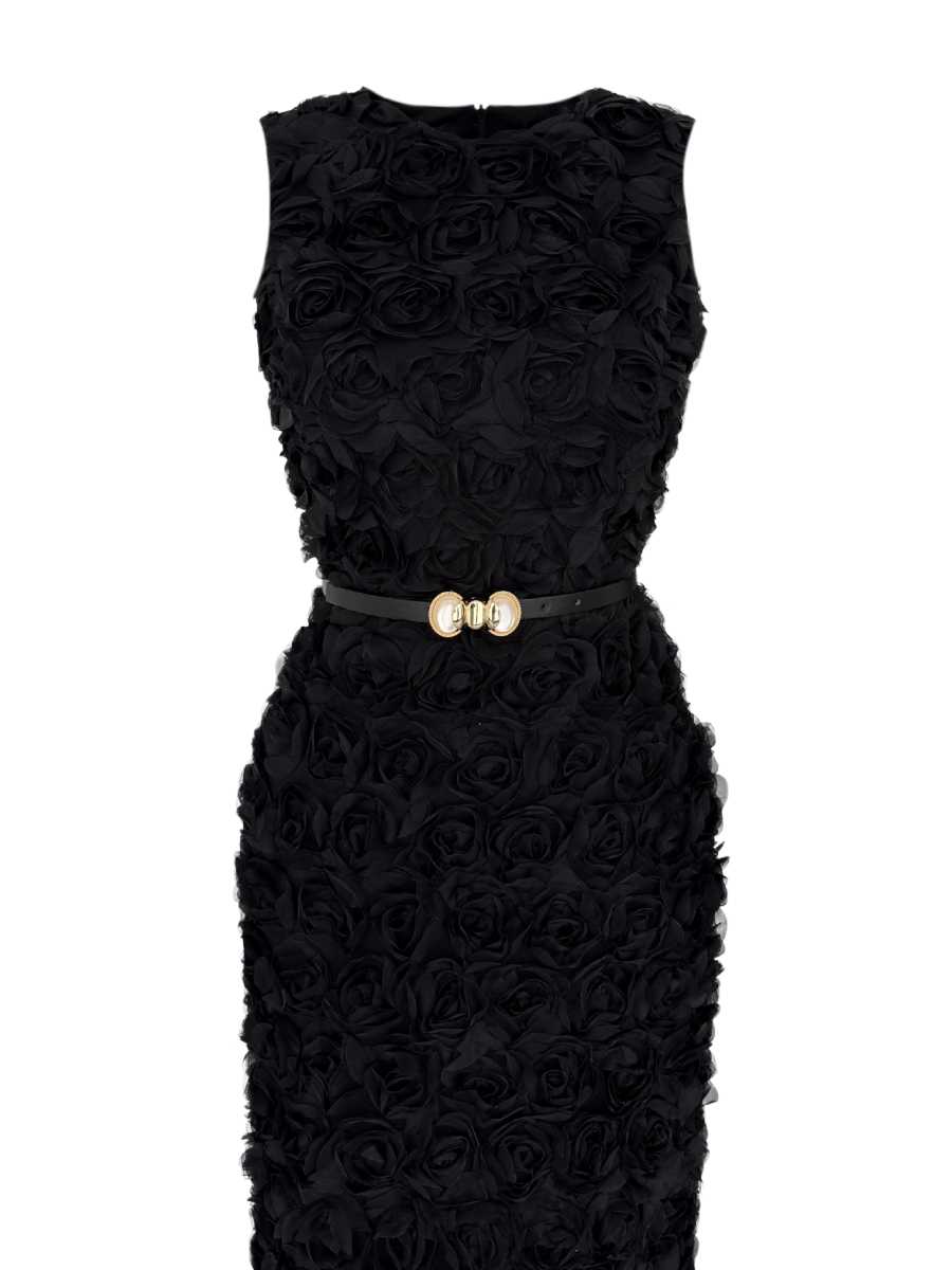 Sleeveless Rose Embellished Maxi Dress