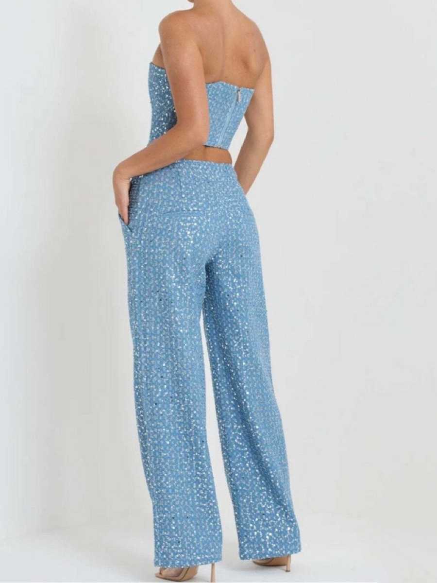 Crystal Sequin Denim Set