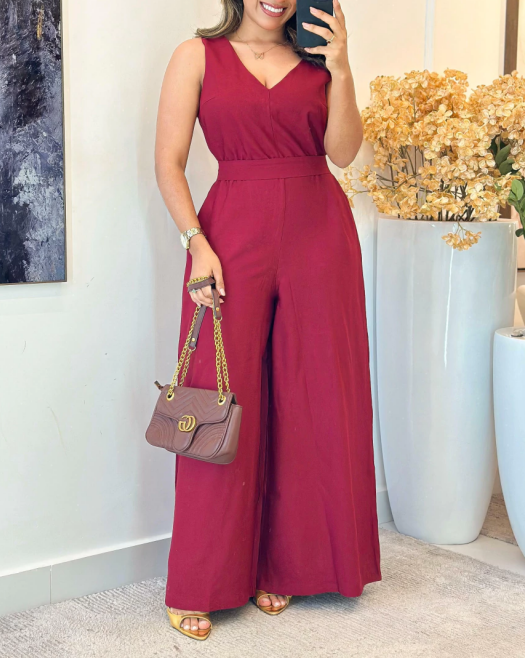 Lace-up jumpsuit