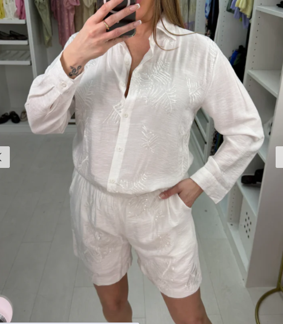 Printed shirt and shorts set