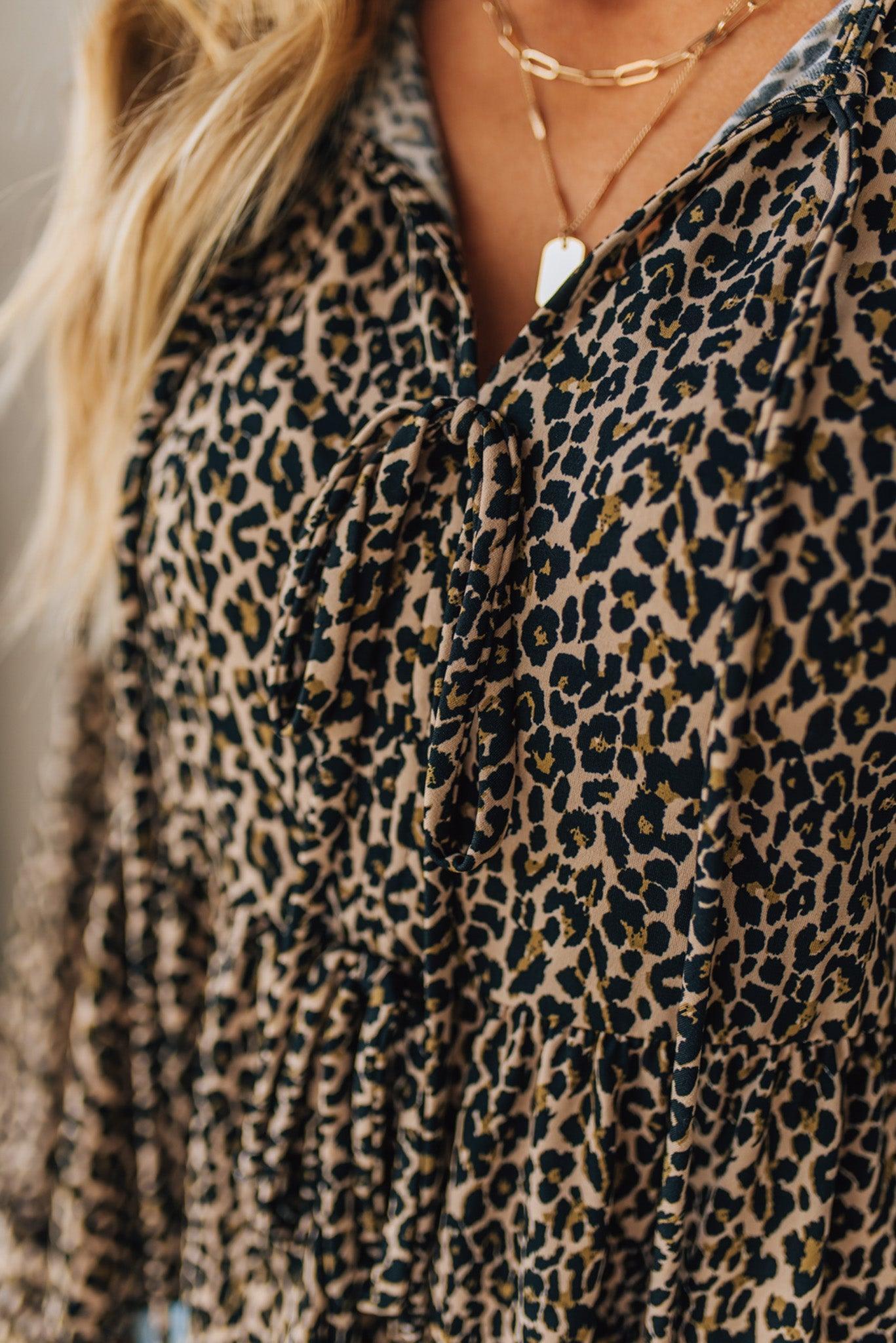 Animal Print Tied Peplum