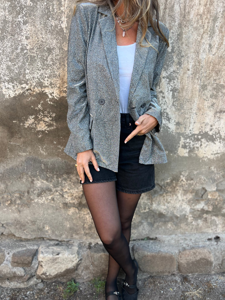 Casual Laple Long Sleeve Sparkly Party Jackets Blazer