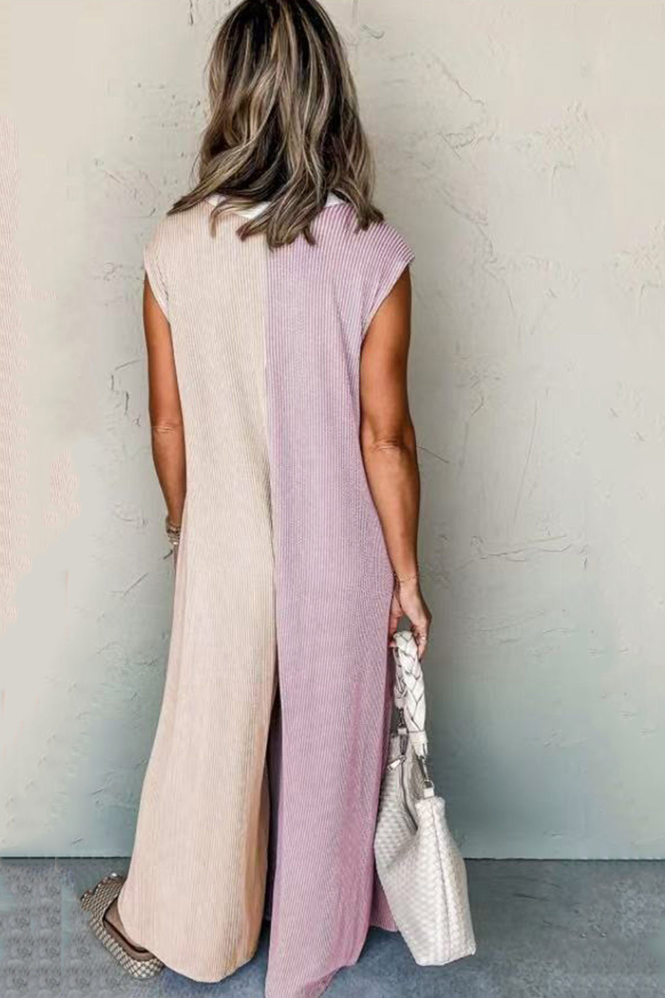 Contrast Color Sleeveless Jumpsuits