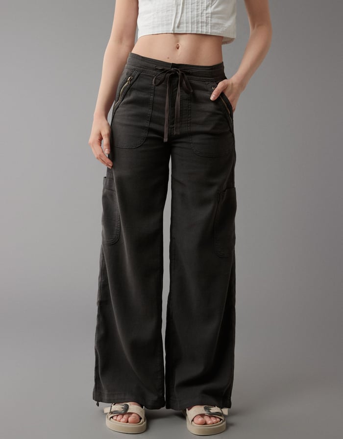 🔥LAST DAY SALE 49% OFF🔥Linen-Blend Wide-Leg Cargo 