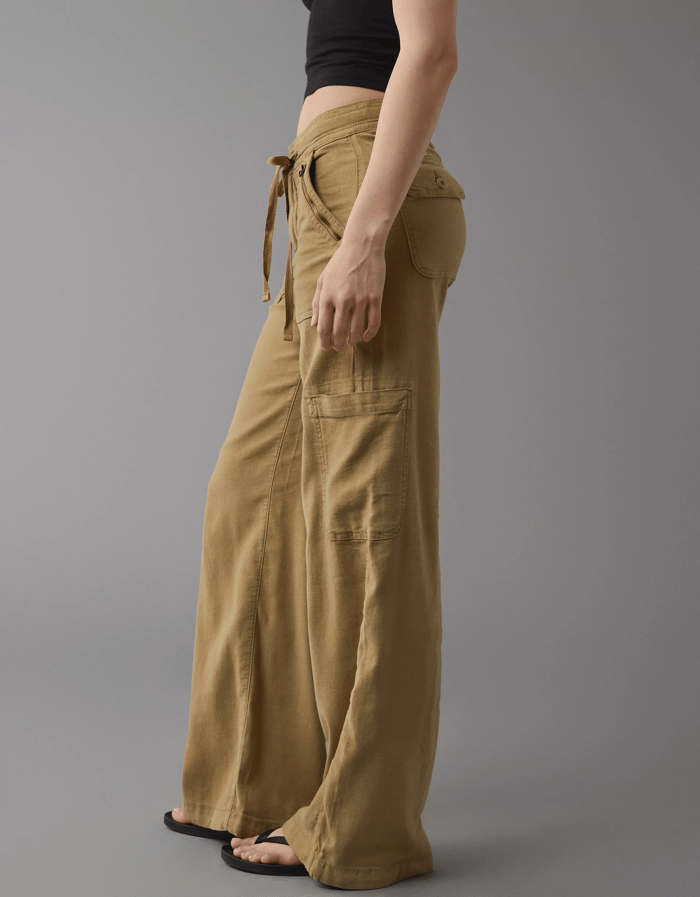 🔥LAST DAY SALE 49% OFF🔥Linen-Blend Wide-Leg Cargo 