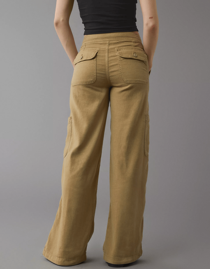 🔥LAST DAY SALE 49% OFF🔥Linen-Blend Wide-Leg Cargo 