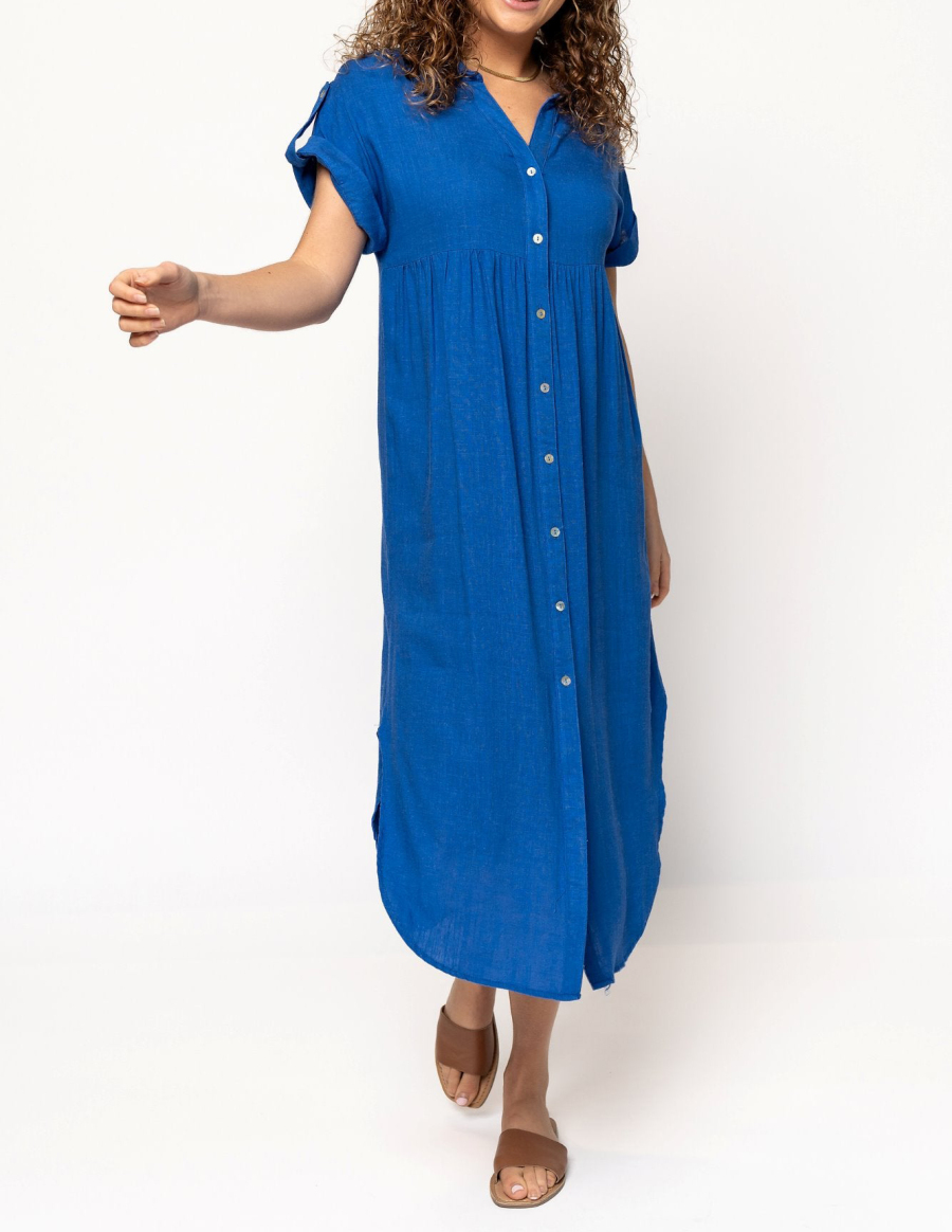 2024 SUMMER BUTTON LONG POCKET DRESS SLIT HEM(BUY 2 FREE SHIPPING）