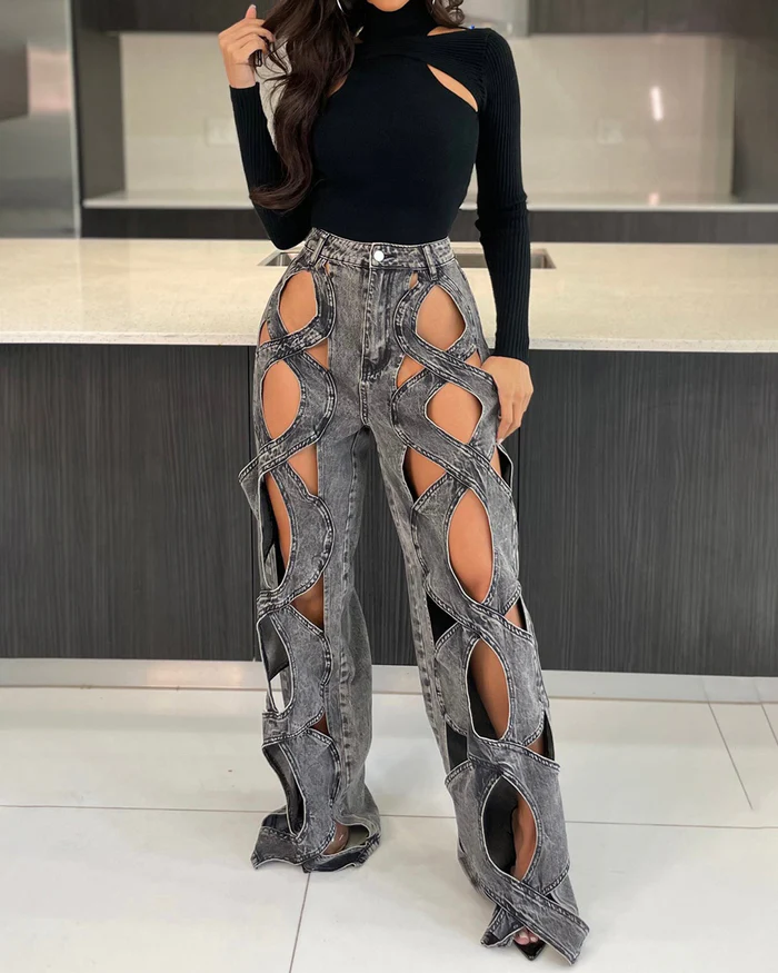 Hollow Fashionable Jeans