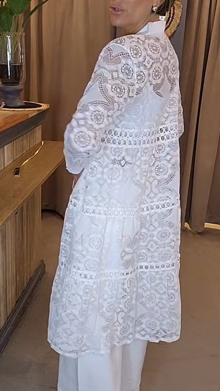 Hollow Lapel Long Top