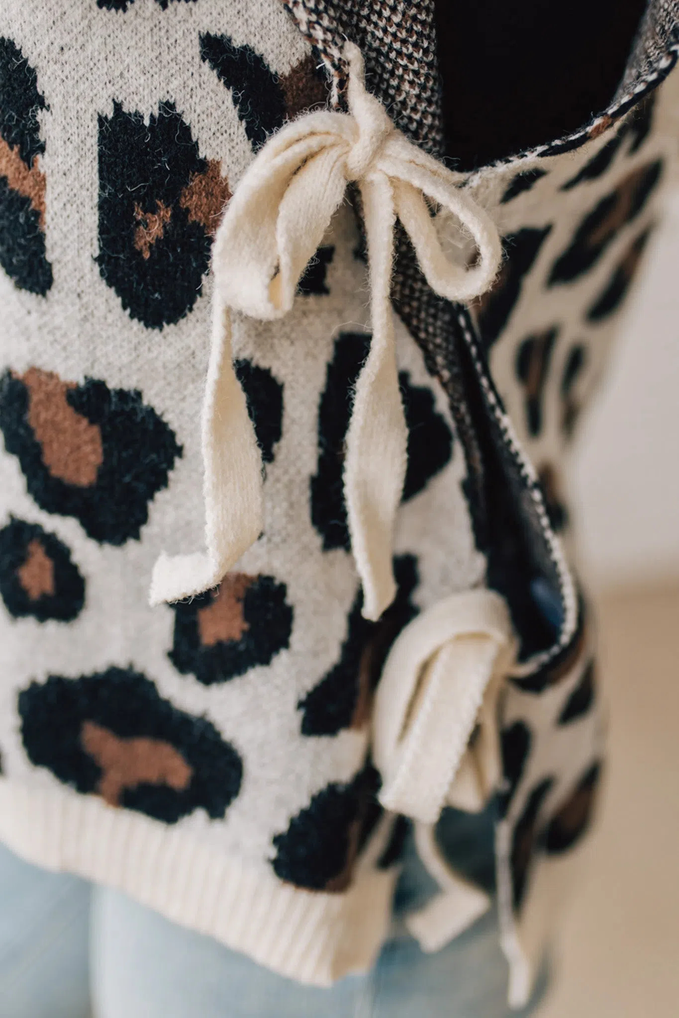 Tied Side Leopard Sweater