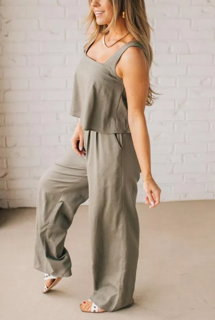 My Way Square Neck Jumpsuit