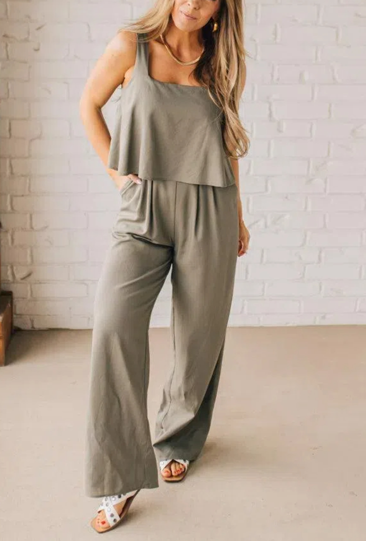 My Way Square Neck Jumpsuit