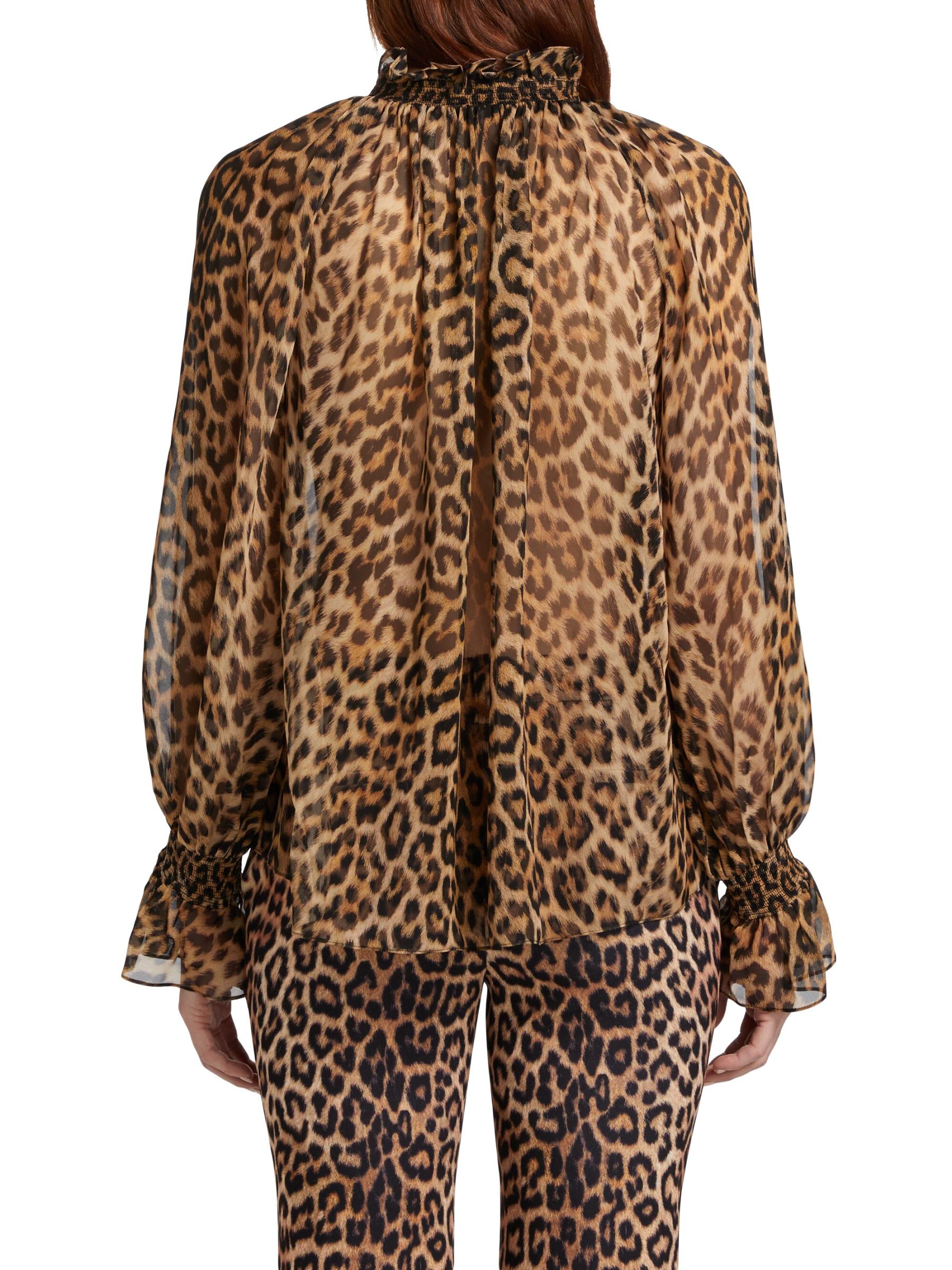 Leopard Print V Neck Shirt