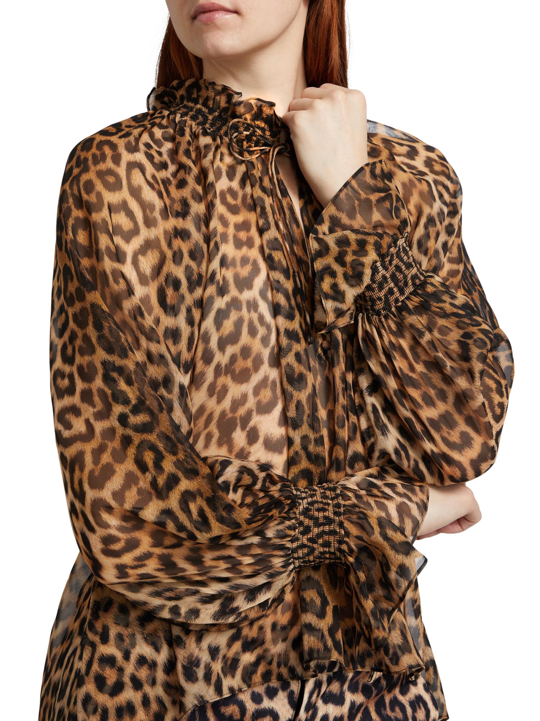 Leopard Print V Neck Shirt
