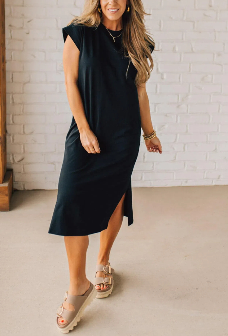 NEW🔥WOMEN'S CASUAL SHORT SLEEVE T SHIRT DRESS BASIC DRESSES