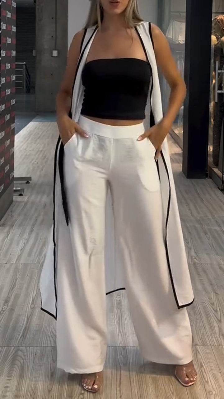 Strapped Cloak And Pants Casual Set