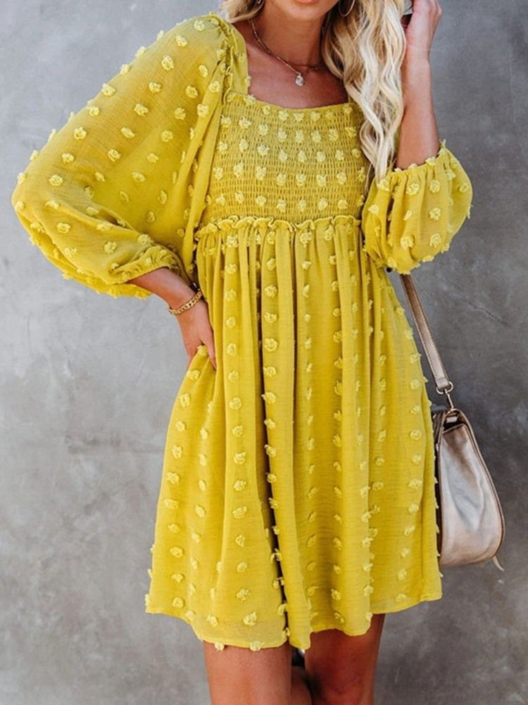 Flowy Casual Swiss Dot Ruffle Chiffon Summer Fall Dresses