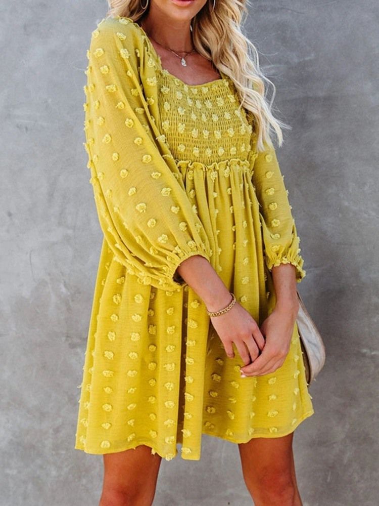 Flowy Casual Swiss Dot Ruffle Chiffon Summer Fall Dresses