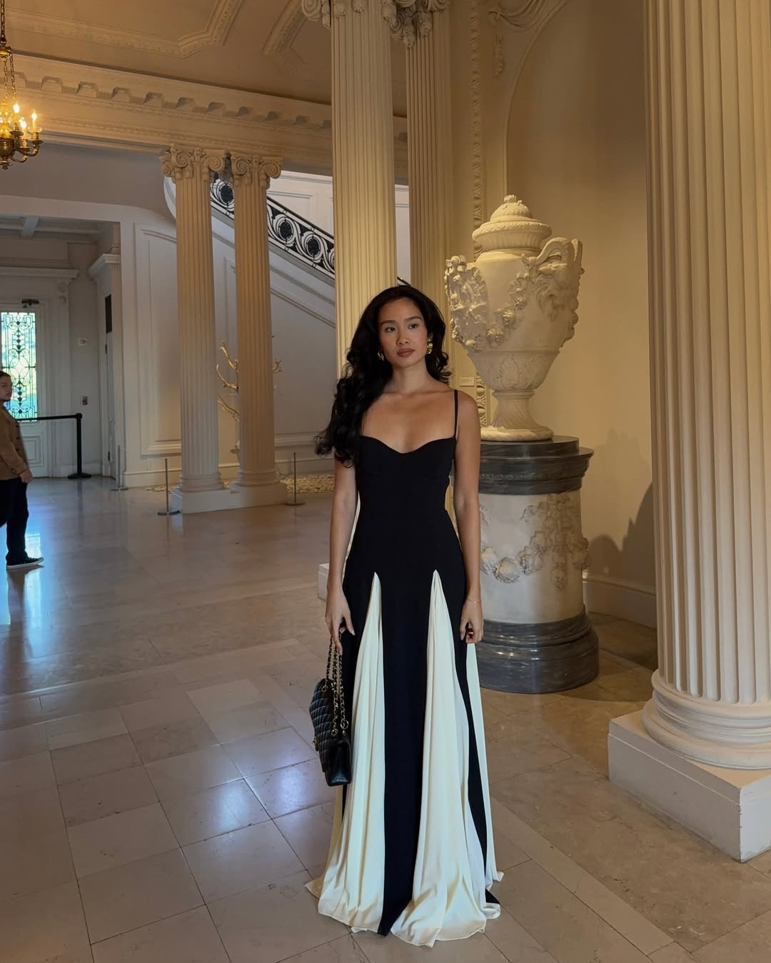 Two Tone Contrast Elegant Sleeveless Maxi Dress