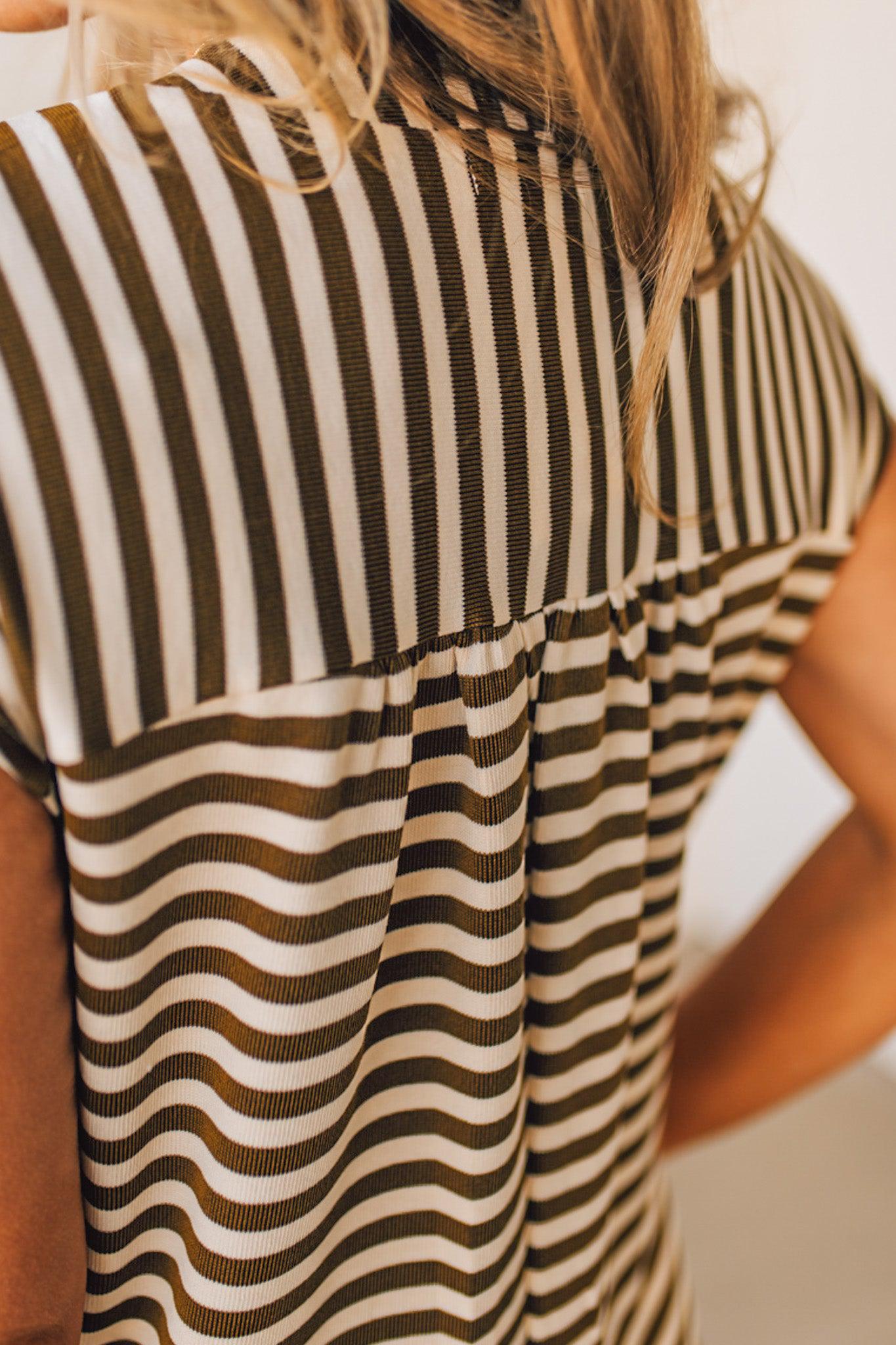 Sleeveless Button Stripe Jumpsuit