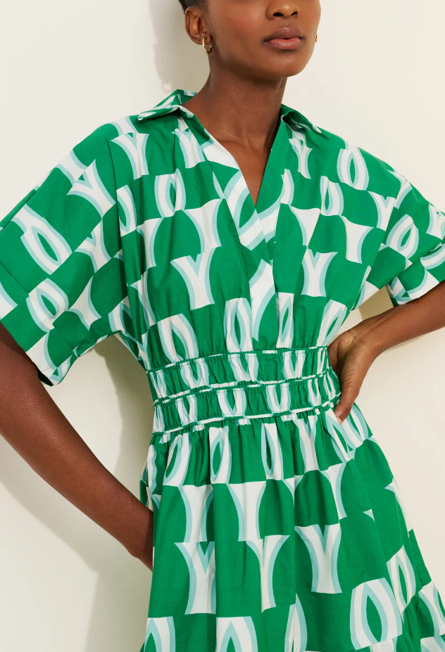 V-Neck Tiered Midi Shirt Dress