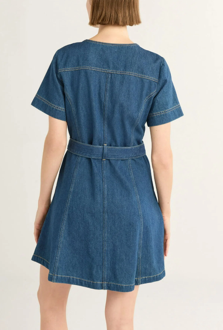 Women’s Denim Lace-up Mini Dress