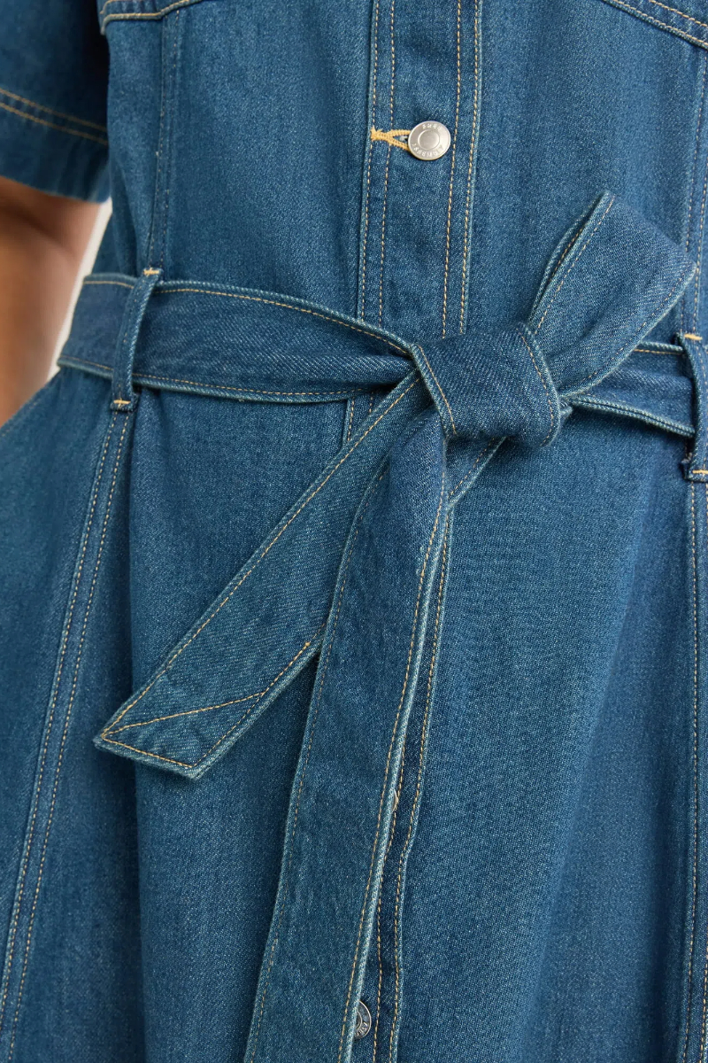 Women’s Denim Lace-up Mini Dress