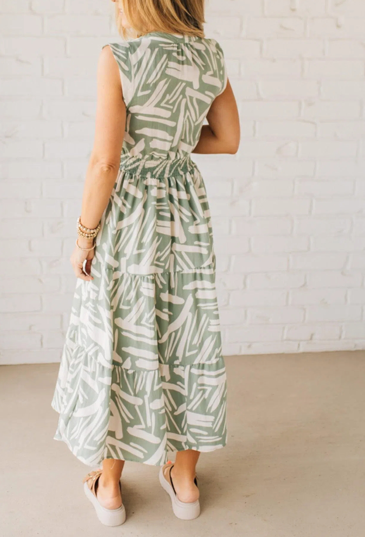 Lindy Abstract Midi Dress