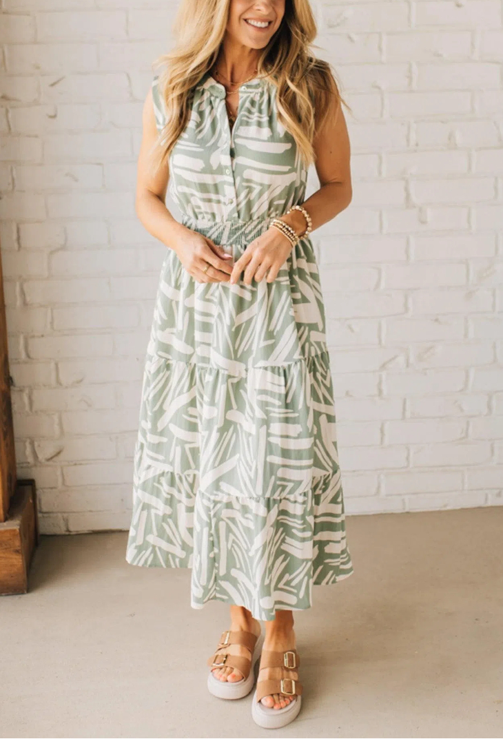 Lindy Abstract Midi Dress