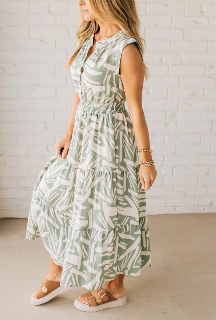 Lindy Abstract Midi Dress