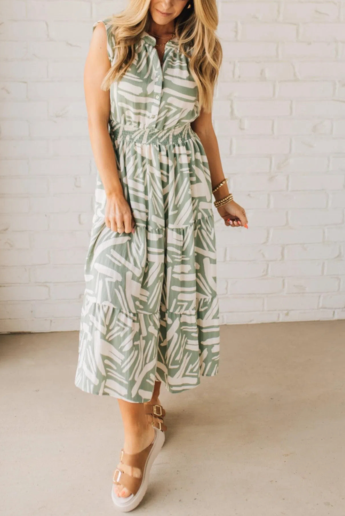 Lindy Abstract Midi Dress