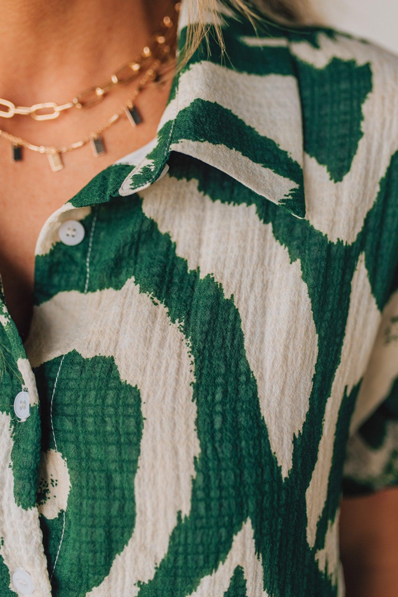 Casual Swirl Summer Button Loose Shirt Dress