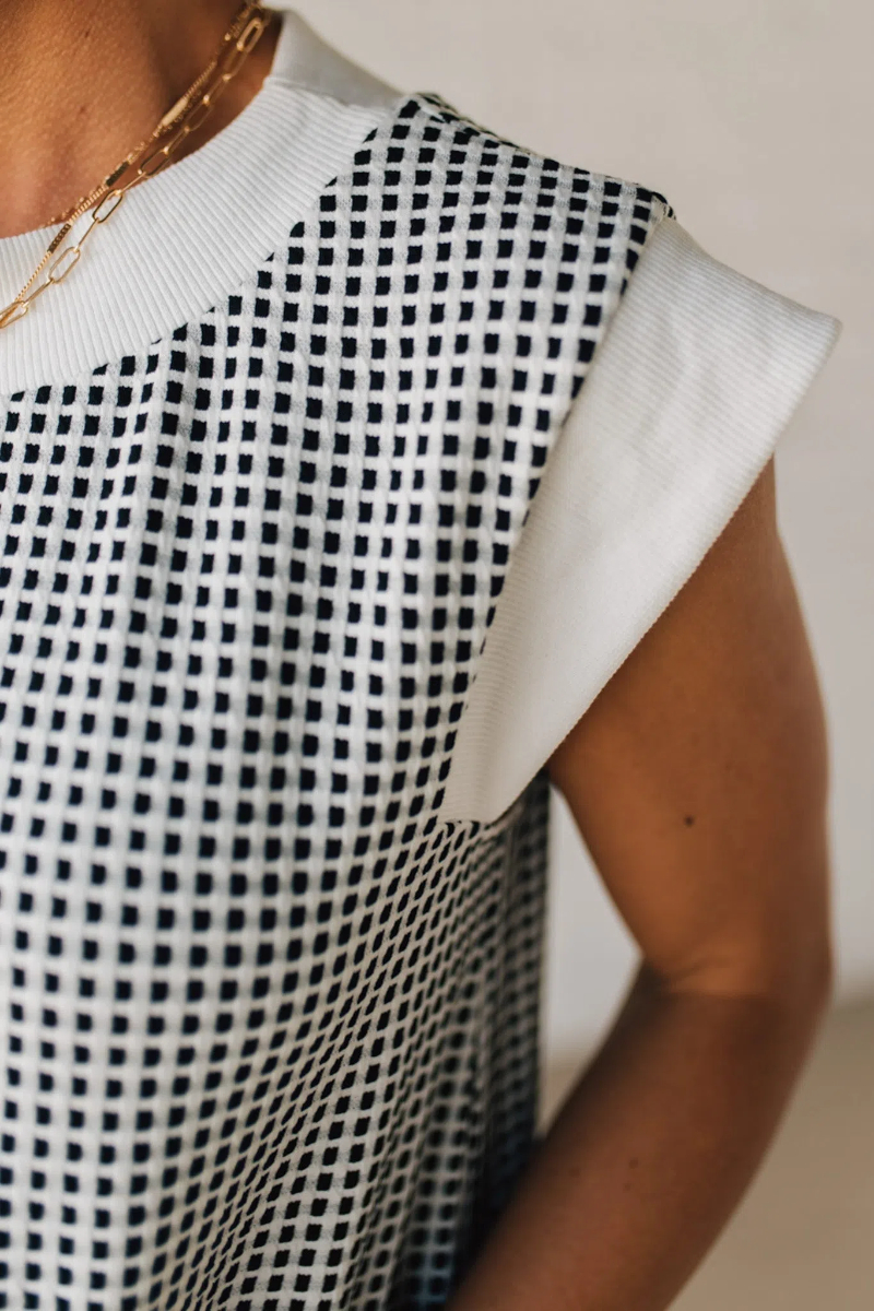 Tiny Check Contrast Shift Dress